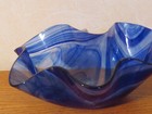 Two Blue/Clear Shaped Glass Bowls - Stunning Colors and Shapes! — photo 3