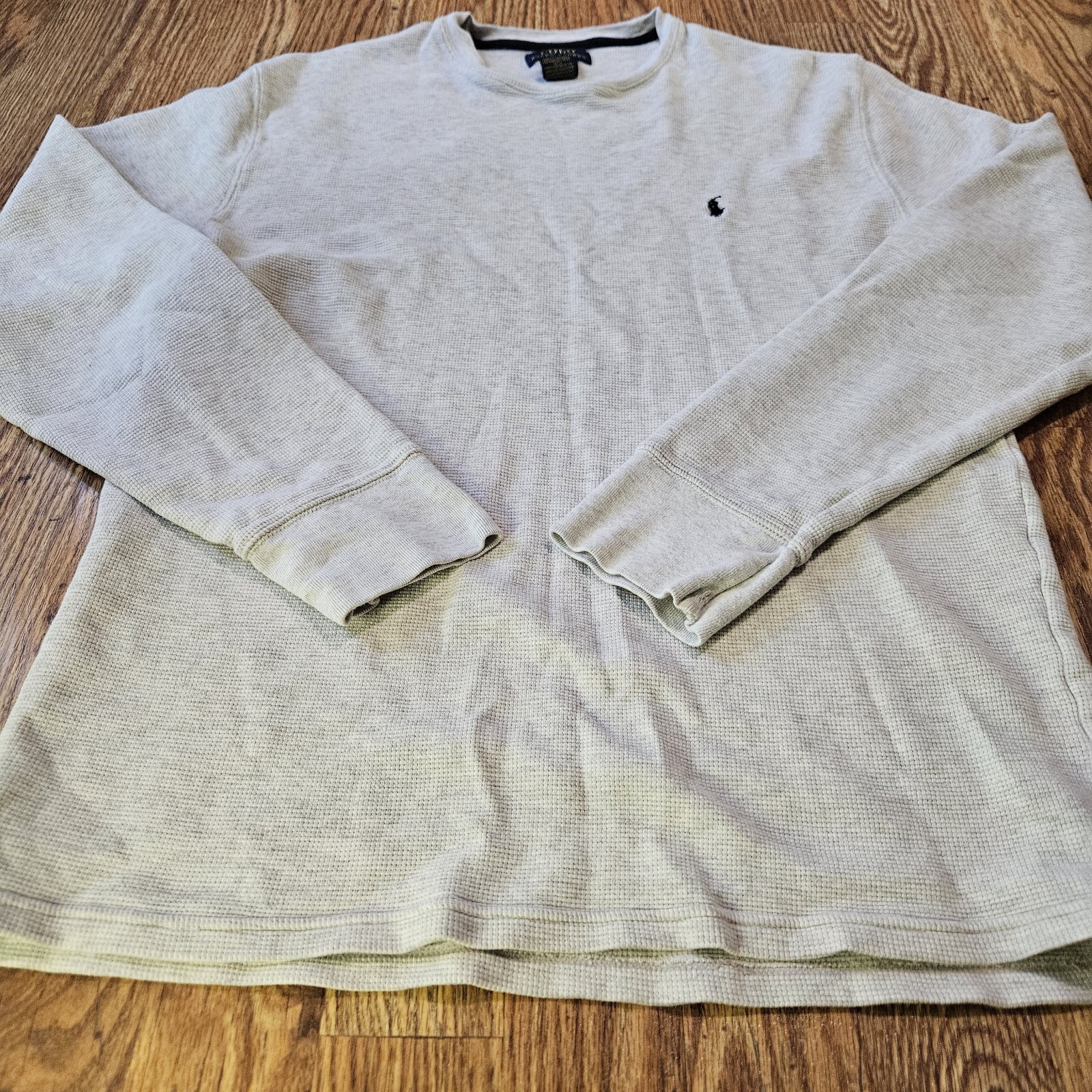 Polo Ralph Lauren maglia waffle camicia termica uomo XL bianca manica lunga logo pony