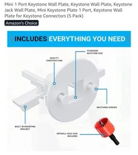 Mini 1 Port Keystone Wall Plate Keystone Wall Plate Keystone Jack Wall Plate ...