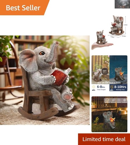 Charming Solar Elephant Garden Statue - Eco-Friendly Decor for Home & Patio