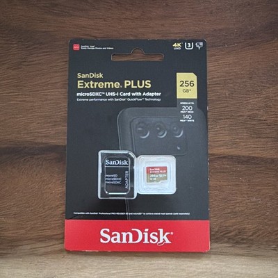 BRAND NEW!!! SanDisk Extreme PLUS 256GB microSDXC UHS-I Memory Card w/ Adapter