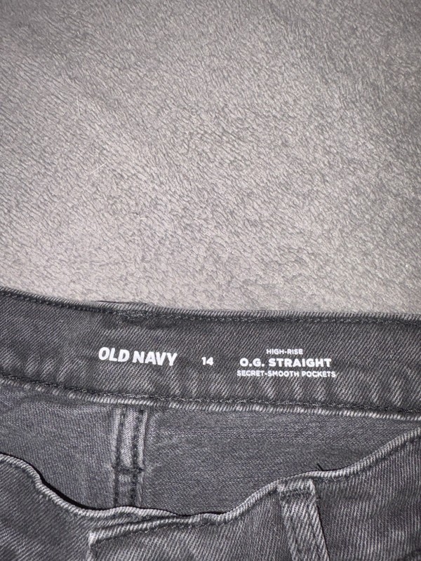 Old Navy Women's High-Rise Straight Gray Denim Jeans 5-Pocket Pockets Size 14