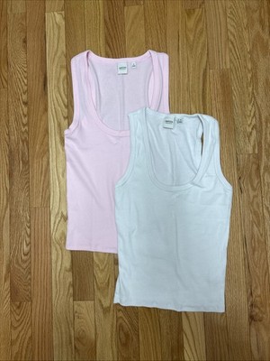 NWOT Aritzia Ribbed Homestretch Tank Bundle - Pink And White - Size Medium