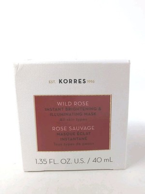 Korres WILD ROSE Instant Brightening + Illuminating Facial Mask 1.35 oz 40ml New