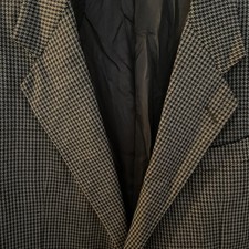 Hickey Freeman Boardroom Sport coat Blazer 100 Wool Gray Houndstooth 42R