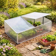 Frühbeet Alu 120X80X30/40CM aus Polycarbonat Gewächshaus Frühbeetkasten Treibhau