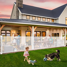 Retractable Baby Gates - 200" Extra Wide Retractable Dog Gate, 42" Extra Tall Me