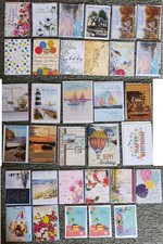 33 Birthday Card Lot Envelopes Alexandra Gray Flower Sailboats Lighthouse Men