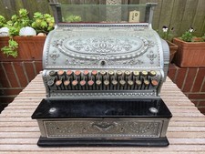 Antique National Cash Register Till - 27 Key with Embossed Chrome Case