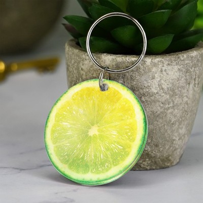 Limettenscheibe Schlüsselanhänger Acryl Obst, lustiges Sommergeschenk albern günstig Geschenkidee