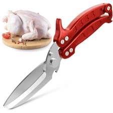 Heavy Duty Poultry Shears – Sharp Chicken Scissors with Non Slip Micro Serrated