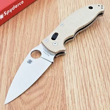 Spyderco Manix 2 Folding Knife 3.38" CPM Cru-Wear Steel Blade Micarta Handle