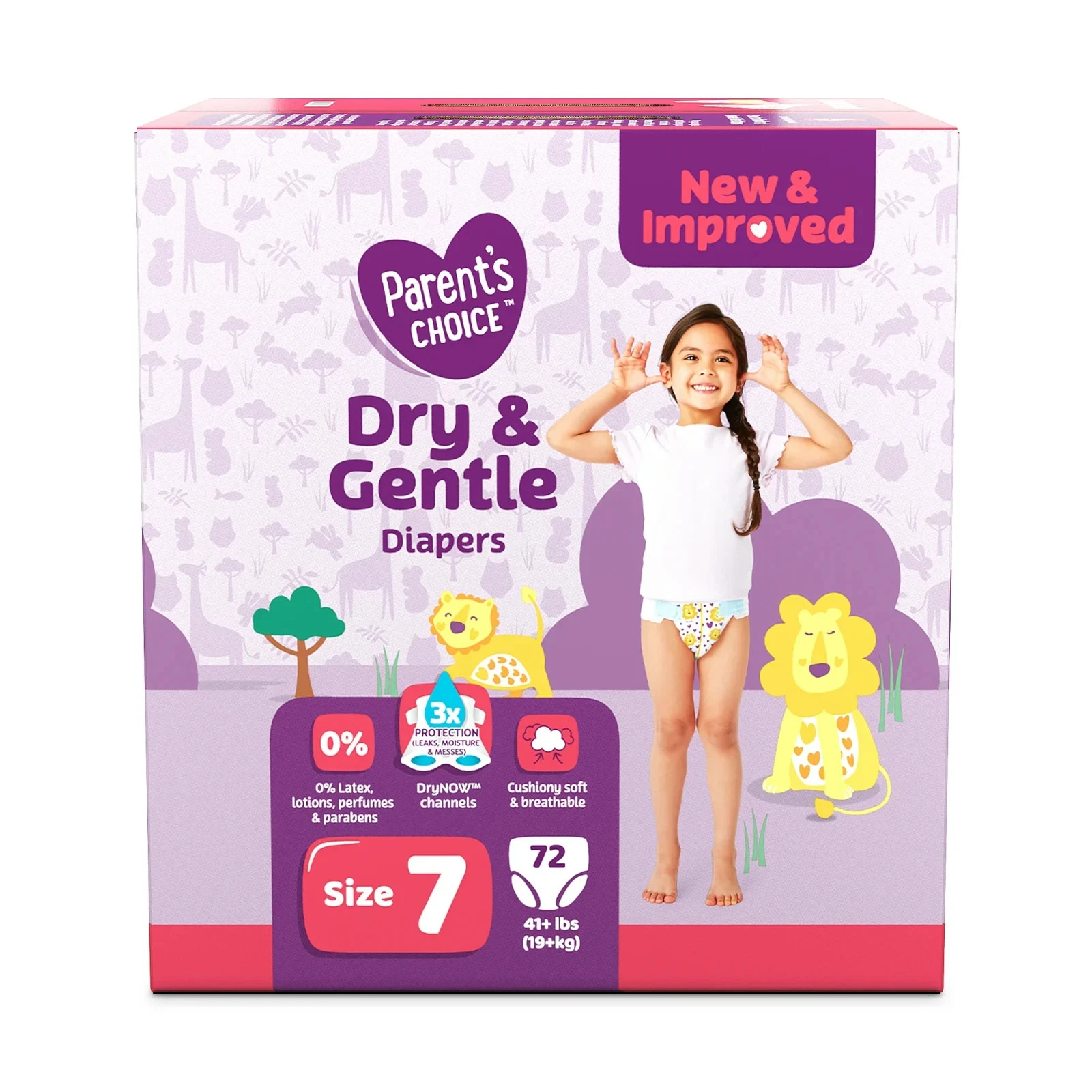 Parentts Choice Dry & Gentle Diapers Size 7, 72 Count (NEW)
Opens in a new window or tab