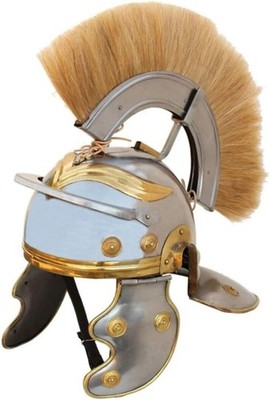 Imperial Roman Centurion Helmet | 20 Gauge Steel with Blonde Plume Costume Helm