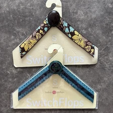2 Lindsay Phillips Switch Flops Heather Interchangeable Straps Size S Small 5-6