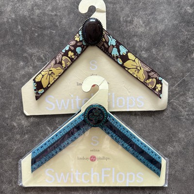 2 Lindsay Phillips Switch Flops Heather Interchangeable Straps Size S Small 5-6