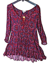 American Eagle Dress Size XXS Woman Red Floral Bohemian Flowy Short Romantic