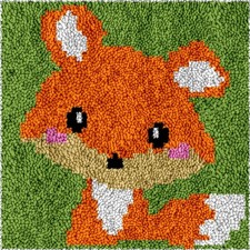 DL-YTG Latch Hook Kits Rug Fox Crochet Yarn Cushion Colour Pre-Printed Canvas...