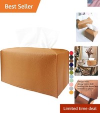 Stylish Faux Leather Tissue Box Holder - Extra Large Rectangle for Home Office