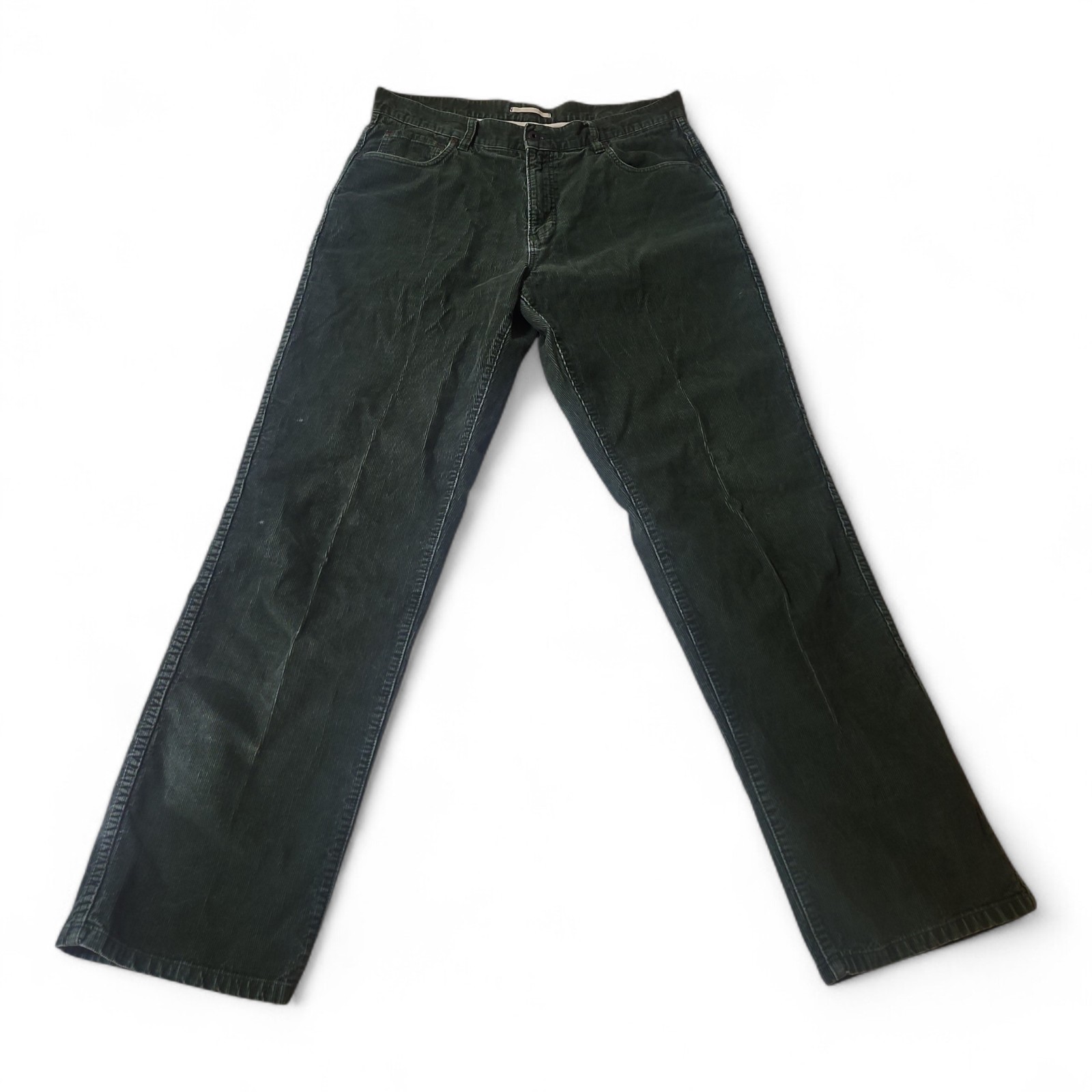 LL Bean Olive Green Corduroy Pants Natural Fit Mens Size 36x34 EUC