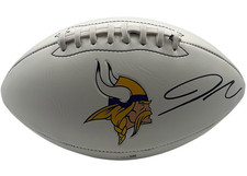 Jordan Addison Signed Minnesota Vikings Team Football Logo JSA