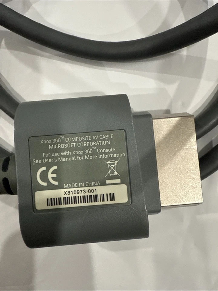 Official Microsoft Xbox 360 HDTV Composite Audio Video AV Cable Cord OEM - Image 3 of 3