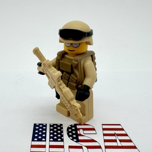 LEGO US Marine Corps Male Patrol Solider minifigure made with real LEGO