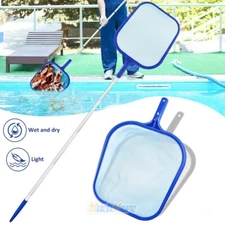 Swimming Pool Leaf Skimmer with Telescopic Pole Fine Mesh Net Rake Tub Spa Pond