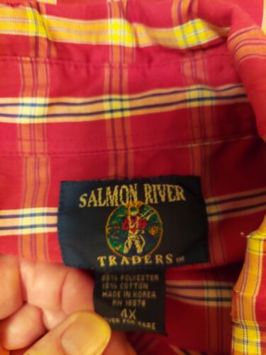 Salmon River Traders Mens Plaid Short Sleeve Shirt. 4 X - Picture 2 of 4