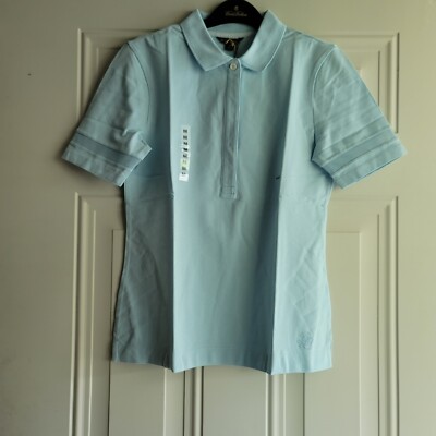 Brooks Brothers Women Short Sleeves Slim Fit Polo Shirt Blue-Grey Size M