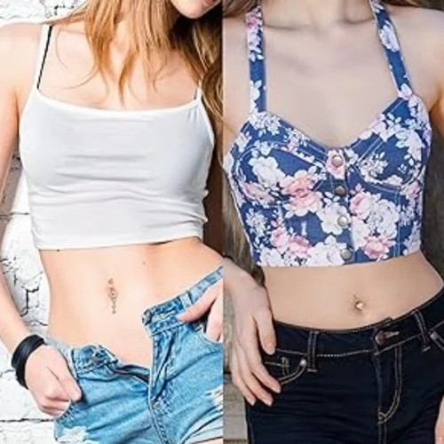 Nollie Floral Print Denim Bustier size Large festival Coachella Girlhoodcore EUC - Picture 7 of 11