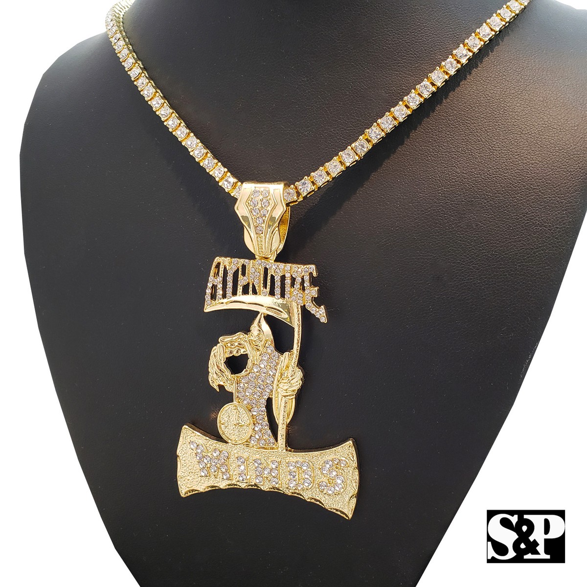 入手困難hip hop  goldenchild he’s no item Hip Hop Gold Plated HYPNOTIZE MIND pendant & 18