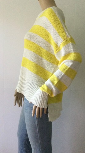 NEW C&C CALIFORNIA White w/Yellow Stripes Pullover Long Sleeve Sweater (Size XL) - Picture 4 of 12