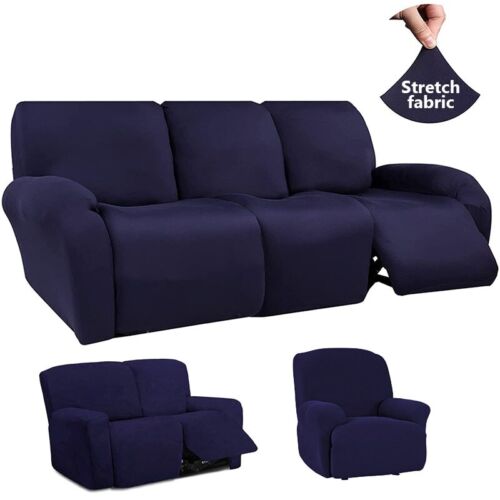 1/2/3 Seater Recliner Sofa Cover Elastic Armchair Cover Stretch Protector Cover - Picture 1 of 22