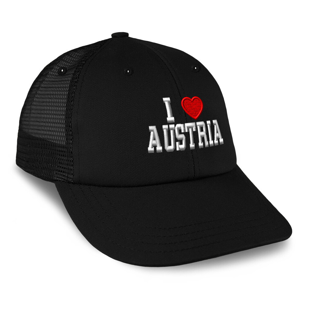 Trucker Hat Baseball Cap I Love Austria I Love Cotton Dad Hats for Men & Women