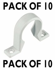 10 x FloPlast WHITE 40mm ( 43mm ) Waste Pipe Saddle Pipe Clip Bracket Support