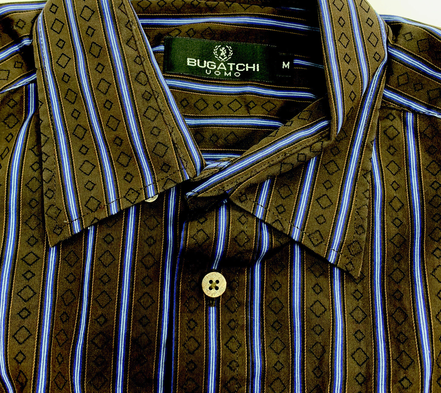 Mens Rare Pattern Bugatchi Uomo Designer Striped … - image 5
