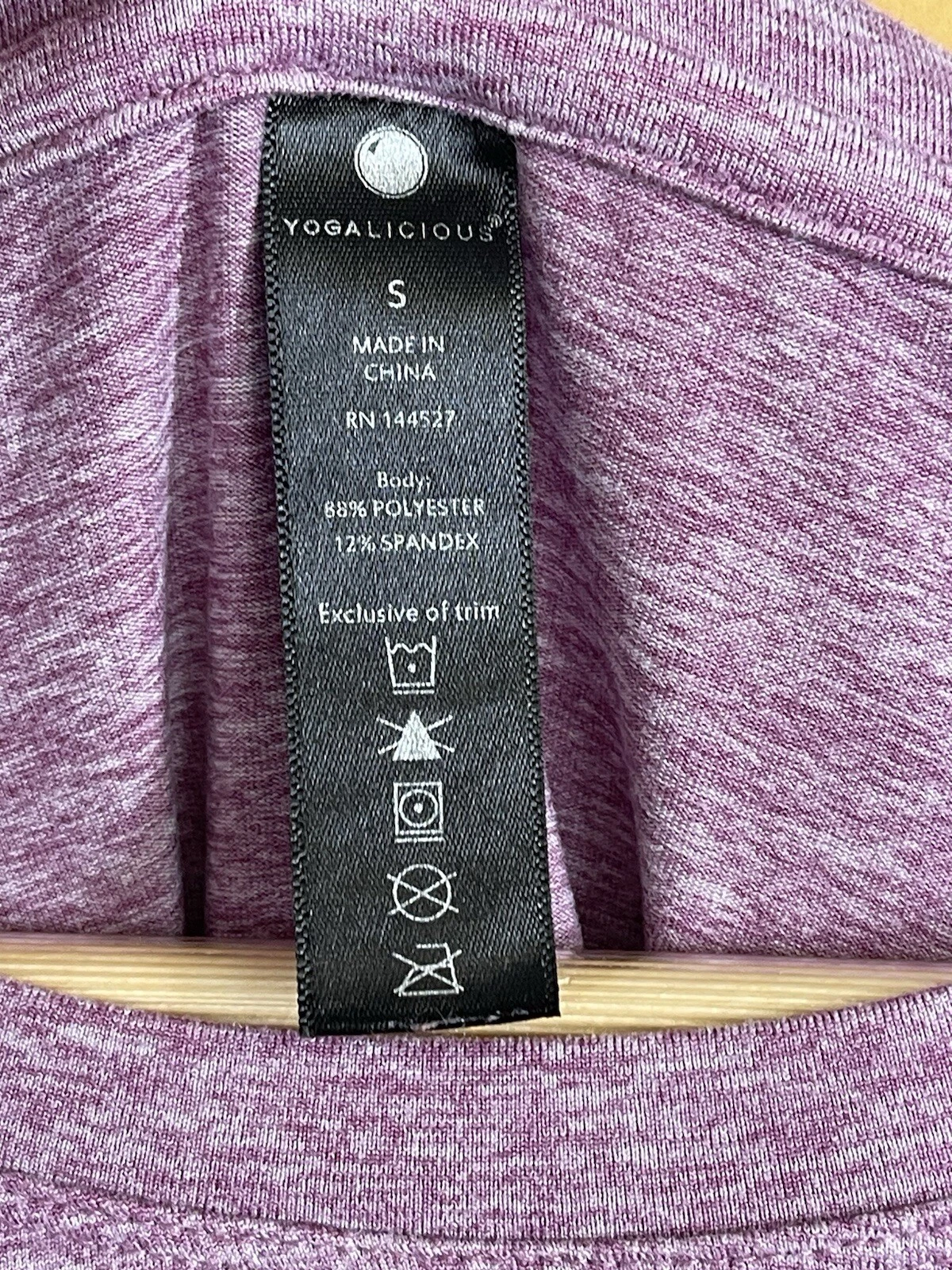 yogalicious crop top mauve space dye long sleeve twisted gym 