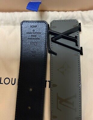 Louis Vuitton Reversible Monogram Belt Khaki Black 40mm Size 100