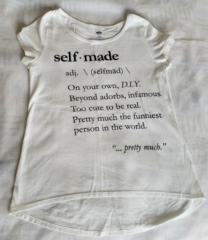 Girls White “Self made…” Short Sleeve Shirt size Large (10-12)