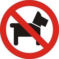NO PETS DOGS ALLOWED SIGN Vinyl Decal / Sticker  5 Sizes  