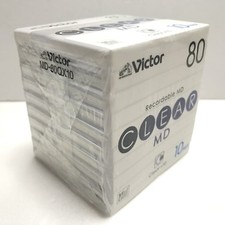Lot of 10 MD JVC Victor CLEAR 80 Recordable Mini Disc MD-80QX10 Made in Korea MD