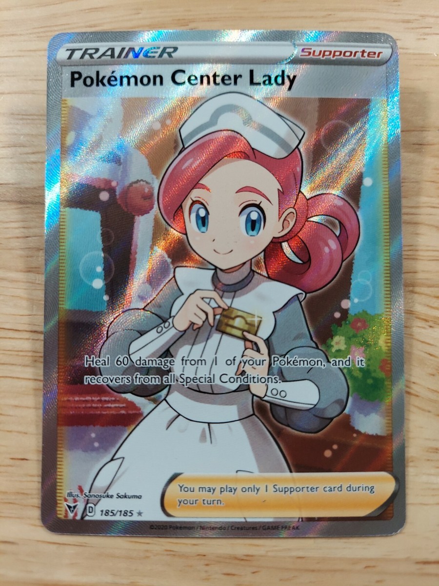 Pokemon Center Lady 185/185 Vivid Voltage NM Full Art Ultra Rare