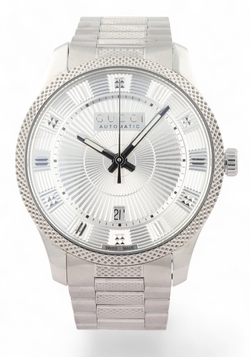 GUCCI G-Timeless Automatic Milled 40mm Silver Dial Warranty  £1840