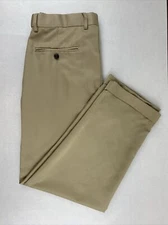 Pro Tour Golf Pants Mens Size 32x30 Khaki Pleated Cuffed Stretch Waist