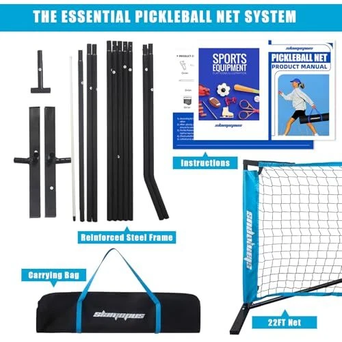 Pickleball Net,Portable Pickleball Net Outdoor System, 22 FT Pickleball Nets Pickleball Net,Portable Pickleball Net Outdoor System, 22 FT Pickleball Nets
