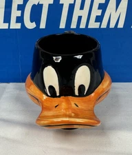 Warner Bros 1989 Looney Tunes Applause Daffy Duck Ceramic 3D Coffee Mug Cup