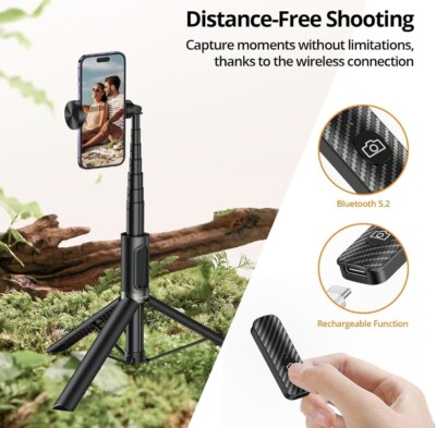 ATUMTEK Selfie Stick Tripod for Smartphones Long Type with Total Height of 140cm