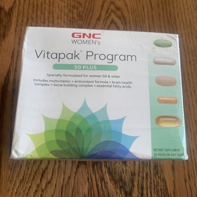 GNC WOMEN VITAPAK PROGRAM 50 PLUS Multivitamin Fish Oil Ginkgo Biloba CoQ 10