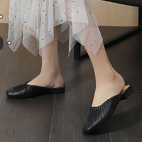 Womens Flats Slip On Mules Ladies Closed Toe Party Anti-Slip Slides Backless - Imagen 9 de 51